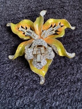RARE NIB Nolan Miller "Everlasting Orchid" Statement Brooch